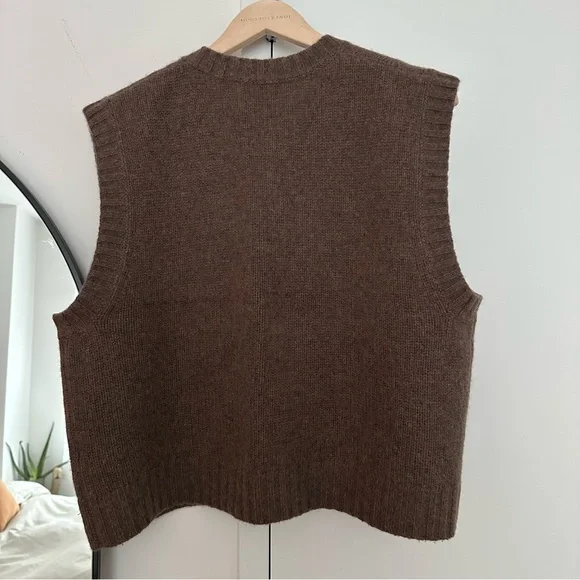 Brown Cashmere Sweater Vest - Picture 2 of 3
